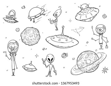 Alien Drawing Images Stock Photos Vectors Shutterstock