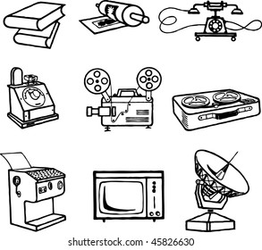 set of cartoon vector illustration transmission