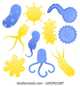 Set of cartoon vector virus and bacteria,Cartoon element of virus and bacteria.