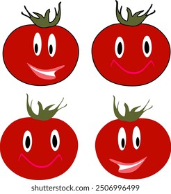 Set mit Cartoon-Gemüse. Happy Food Emoji Sammlung. handgezeichnet