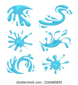 Set Cartoon Water Splash Drops Vector Stock Vector (Royalty Free ...