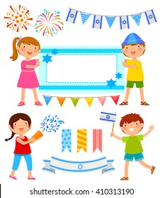 set of cartoons for Israel's Independence Day