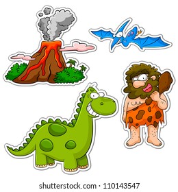 set of cartoons related to the prehistoric age (jpeg version available in my gallery)