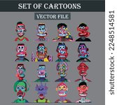Set of cartoons vector file
