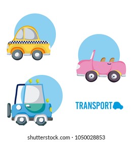 Set of cartoons vehicles
