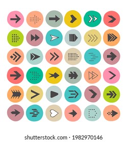 Set of cartoon-style arrow icons
