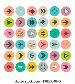 Set of cartoon-style arrow icons