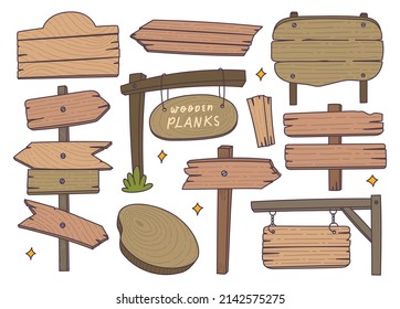 Conjunto de elementos de diseño de tablas de caricatura, ilustración vectorial