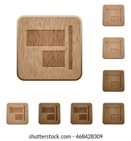 Set of carved wooden Align to right buttons in 8 variations.