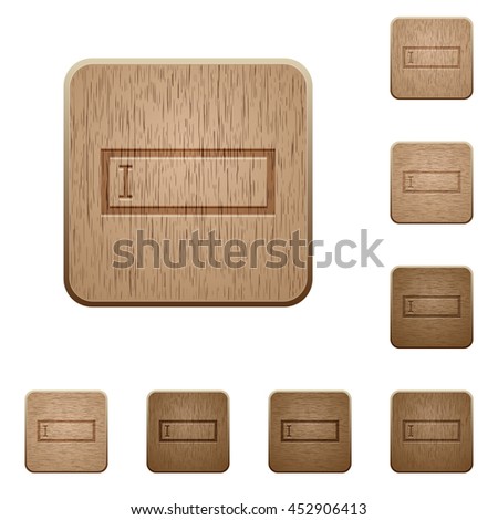 Set of carved wooden editbox buttons in 8 variations.