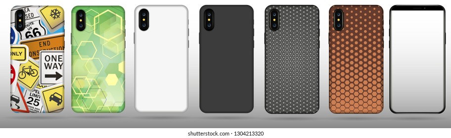 Set case for phone vector illustration.