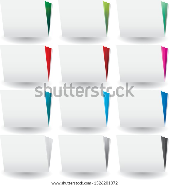 Set of cases study\
icon with colored pages