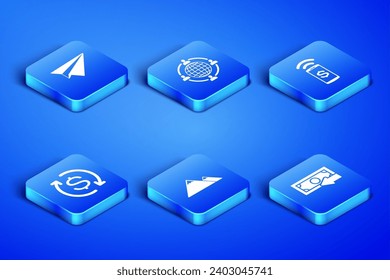 Set Cash back, Paper plane, Mountains, Return of investment, Outsourcing concept and Contactless payment icon. Vector