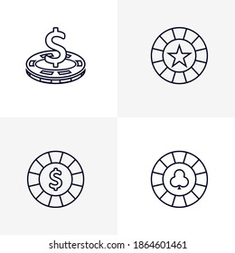 Set of Casino Chip icon logo vector template, Creative Gambling design icon symbol Illustration, Casino games icon