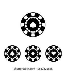 Set of casino chip icon vector illustration