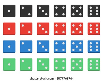 Set of casino dice vector design illustration isolated on white background