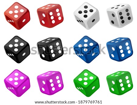 Set of casino dice vector design illustration isolated on white background