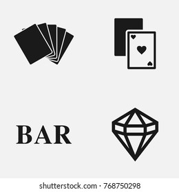 Set of casino elements vector   icons.