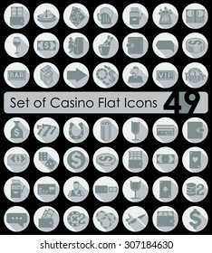 Set of casino flat icons for Web and Mobile Applications