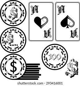 Set Of Casino Games Signs And Symbols
