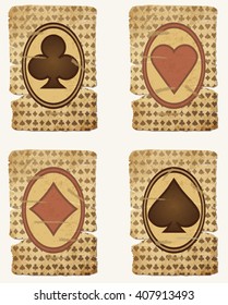 Set casino poker cards, vector illustration