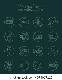 Set of casino simple icons
