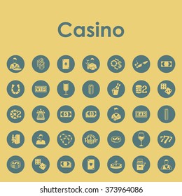 Set of casino simple icons