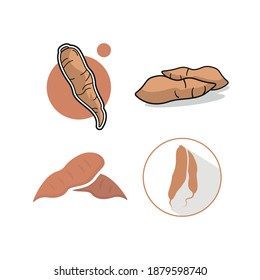 eine Reihe von Cassava Icon Design-Vorlage mit verschiedenen Modellen. Vektorgrafik	