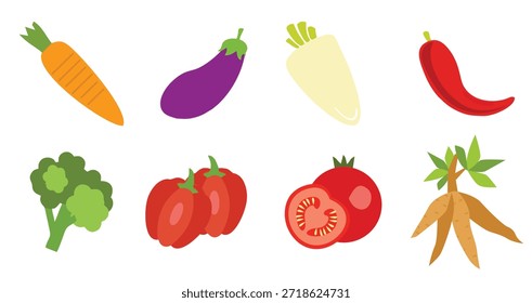 set of Cassava Vector illustration
