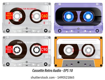 set of cassette retro audio. easy to modify
