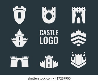  Set of castle, fortress vector logo. Logo for your business.