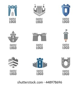 Set of castle, fortress vector logo. Logo for your business.