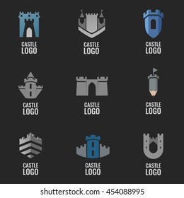 Set of castle, fortress vector logo. Logo for your business.