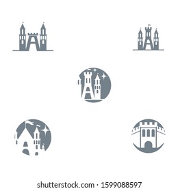Set Castle icon Vector Illustration design Logo template