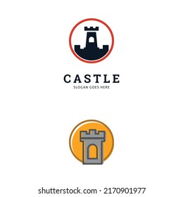 Set of Castle Icon Vector Logo Template Illustration Design