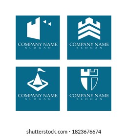 Plantilla vectorial del logotipo de ilustraciones del castillo