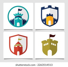 Set Castle Logo Template Design Inspiration