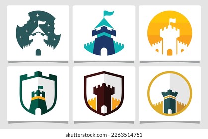 Set Castle Logo Template Design Inspiration
