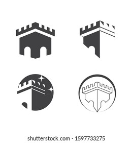 Set Castle Logo Template vector symbol nature