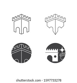 Set Castle Logo Template vector symbol nature