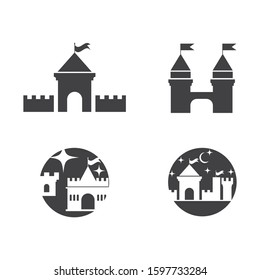 Set Castle Logo Template vector symbol nature