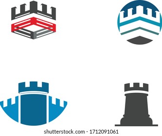 Set Castle Logo Template vector symbol nature