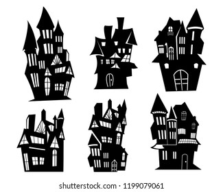 Set of Castle  on a white background