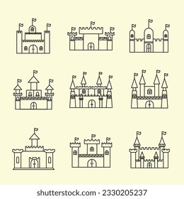 set of castle vector illustration design 