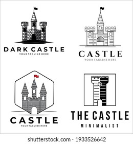 set of castle vector logo illustration design