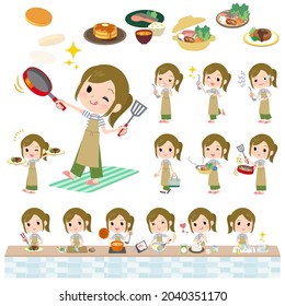 A set of Casual fashion women about cooking.It's vector art so easy to edit.