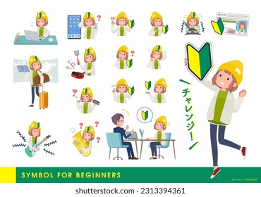 A set of casual fashion women about the beginner mark.It's vector art so easy to edit.