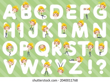 A set of Casual Fashion Women designed with alphabet.It's vector art so easy to edit.