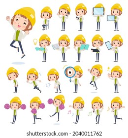 A set of Casual Fashion Women with digital equipment such as smartphones.It's vector art so easy to edit.