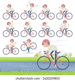 A set of casual fashion women on a road bike.There is an action that is enjoying.It's vector art so it's easy to edit.
